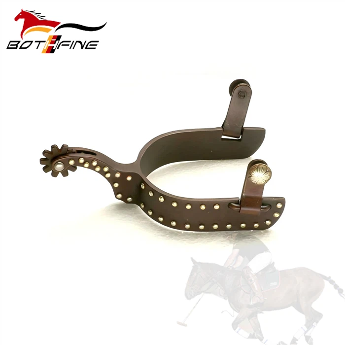 1 inch Band With SS Dots Antiqued Men's Spurs